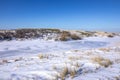 Snowy and ice winter landscape at the Amsterdamse Waterleidingduinen