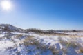 Snowy and ice winter landscape at the Amsterdamse Waterleidingduinen