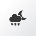 Snowy Icon Symbol. Premium Quality Isolated Night Element In Trendy Style.