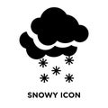Snowy icon vector isolated on white background, logo concept of