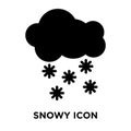 Snowy icon vector isolated on white background, logo concept of