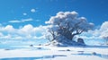 Snowy Island Hd Wallpaper With Detailed Character Design And Organic Surrealism