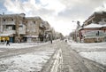 Snowy Jerusalem streets