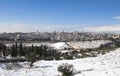 Snowy Jerusalem winter time