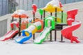 Snowy kids slide Royalty Free Stock Photo