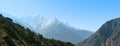 Snowy Kusum Kanguru mountain peaks in Himalayas Royalty Free Stock Photo