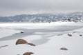 Snowy lake in Pyrenees