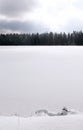 Snowy lake in winter