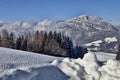 Snowy landscape in the Austrian mountains Royalty Free Stock Photo