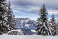 Snowy landscape in the Austrian mountains Royalty Free Stock Photo