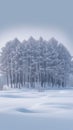 Snowy landscape Biei towns snow covered plain with minimal pine trees Royalty Free Stock Photo