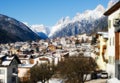 Snowy Landscape of Dolomites Mountains during Winter Royalty Free Stock Photo