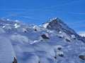 Snowy landscape in Dufourspitze Royalty Free Stock Photo