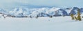 Snowy landscape of Feuerkogel Mountain plateau, Ebensee, Salzkammergut, Austria