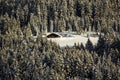 Snowy landscape of the French Alps in Haute-Savoie