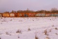 Snowy Landscape with Graffiti filled Walls