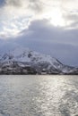 Snowy landscape at Hadsel. Vesteralen islands Norway. Royalty Free Stock Photo