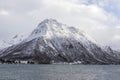 Snowy landscape at Hadsel. Vesteralen islands Norway. Royalty Free Stock Photo