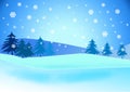 Snowy landscape illustration.