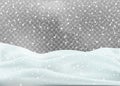 Snowy landscape isolated on white background. Vector illustration Royalty Free Stock Photo