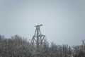 A snowy landscape with an old copper mine in central Norway. Cristianus Sextus mine area in first snow.