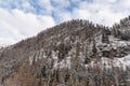 Snowy landscape at the San Bernardino pass in Switzerland