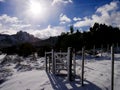 Snowy landscape in Villa Meliquina, Patagonia Argentina