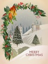 Snowy landscape wintertime background for Merry Christmas Holiday