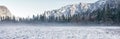 Snowy landscape in Yosemite Valley