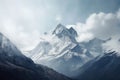 Snowy Majesty Majestic Mountain Peak with Breathtaking Valley Views