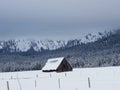 Snowy Montana Barn Royalty Free Stock Photo