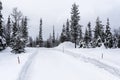 Snowy motor road