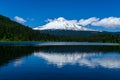 Mount Hood southern slope with reflection on Trillium Lake, Government Camp, Mt Hood National Forest, Oregon Royalty Free Stock Photo