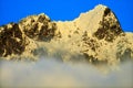 Snowy Mount Si Rising from Clouds North Bend Washington Royalty Free Stock Photo