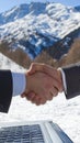 Snowy Mountain Business Handshake Deal Royalty Free Stock Photo