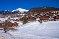 Snowy mountain chalet in Wengen, Switzerland Royalty Free Stock Photo