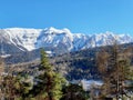 Snowy mountain Dolomiti landscape