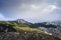 Snowy mountain of Hervas in autumn, Extremadura Royalty Free Stock Photo