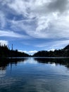 Snowy mountain on lake reflection Royalty Free Stock Photo