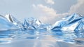 Blue ice landscape with mountains Royalty Free Stock Photo