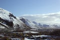 Snowy mountain landscape in Iceland