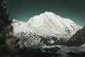 Snowy mountain moody landscape cinematic look image