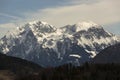 Snowy mountain panorama in Bavarian Alps Royalty Free Stock Photo
