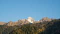 Mountain peak in the rays of sunset Royalty Free Stock Photo