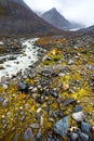 Snowy Mountain Peak and Stream Royalty Free Stock Photo