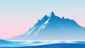 Snowy mountain peaks under gradient sky. AI generation Royalty Free Stock Photo