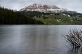 Snowy Mountain Peeks Out Across Beartooth Lake