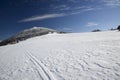 Snowy mountain plain Royalty Free Stock Photo