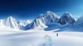 a snowy mountain range with a clear blue Royalty Free Stock Photo