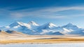 a snowy mountain range with a clear blue Royalty Free Stock Photo